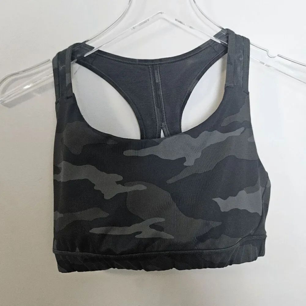 Athleta Contender Sports Bra Women's Gray/Black Size Medium